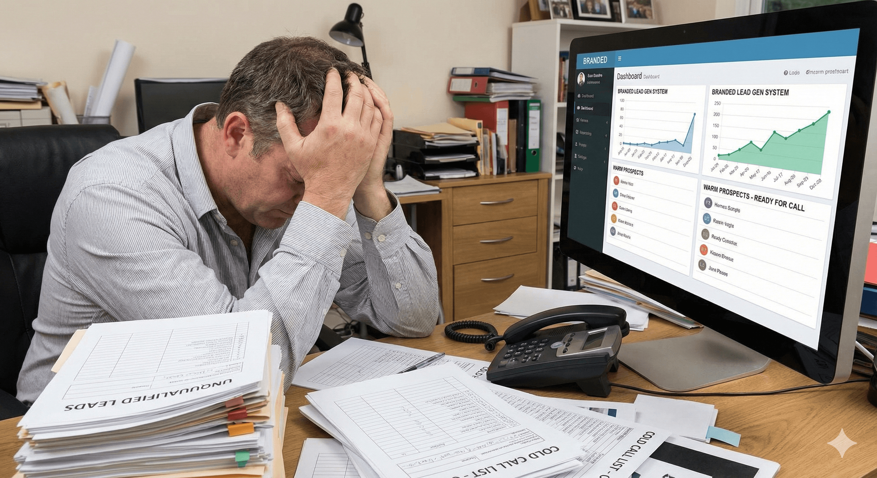 Business owner comparing purchased leads vs generated high quality leads