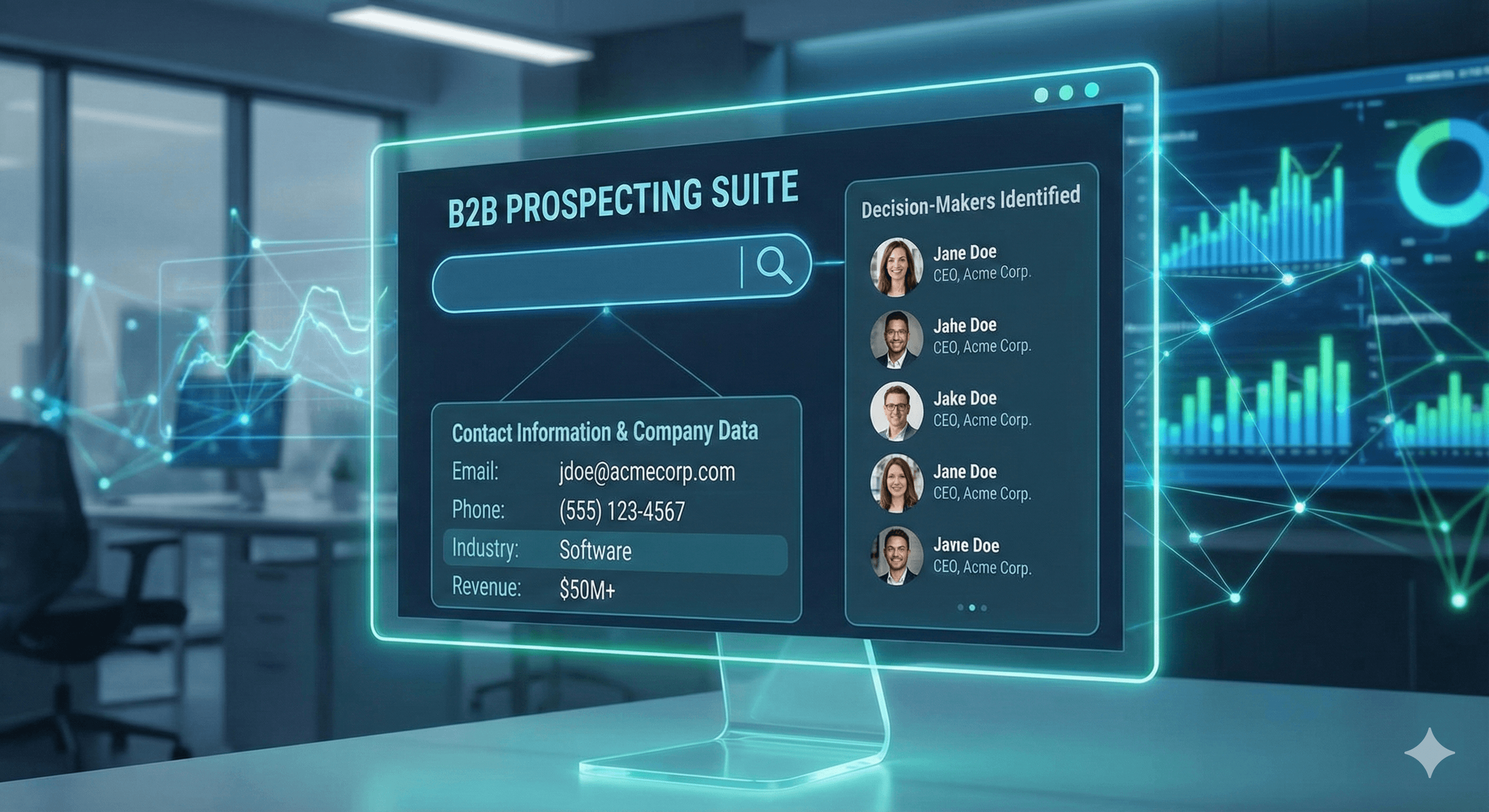 B2B sales prospecting tools finding decision-makers at companies